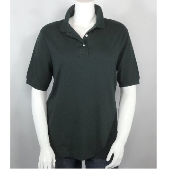 Lands End Dark Green Golf Shirt   (new) - Picture 2 of 3
